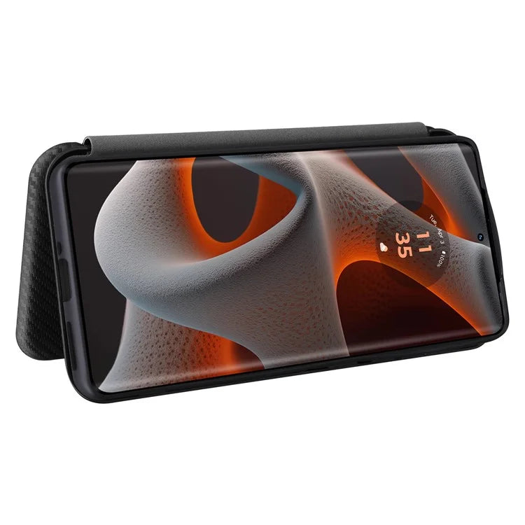 For Motorola Edge 50 Pro 5G Case Carbon Fiber Texture Leather Phone Shell