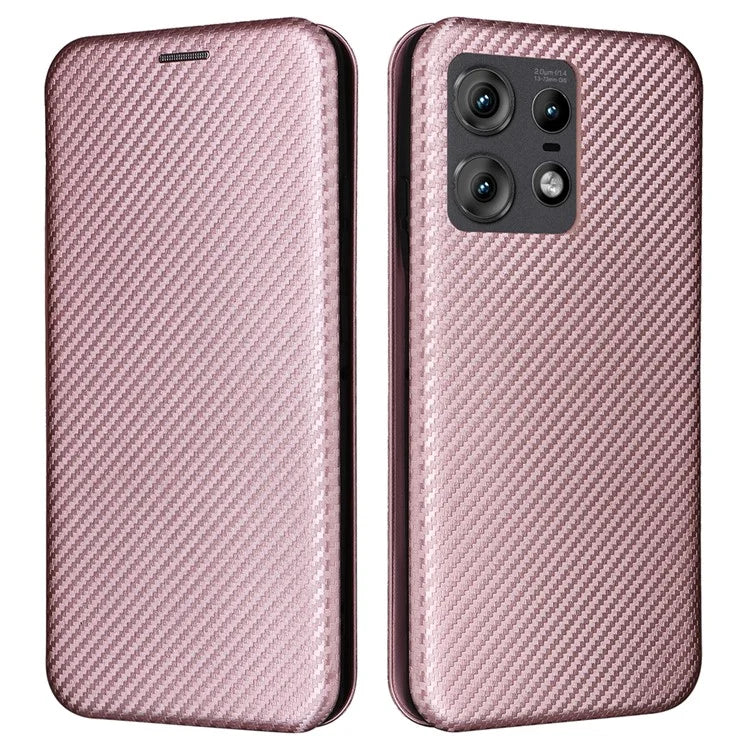 For Motorola Edge 50 Pro 5G Case Carbon Fiber Texture Leather Phone Shell