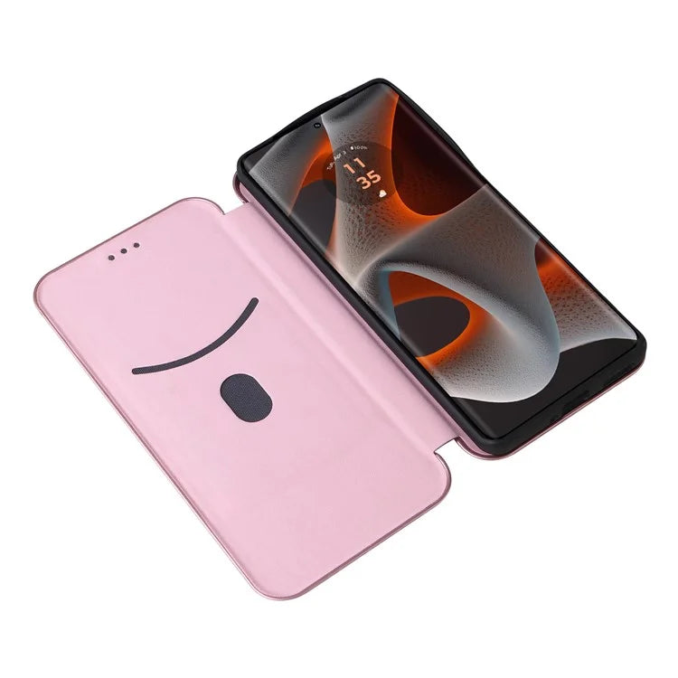 For Motorola Edge 50 Pro 5G Case Carbon Fiber Texture Leather Phone Shell