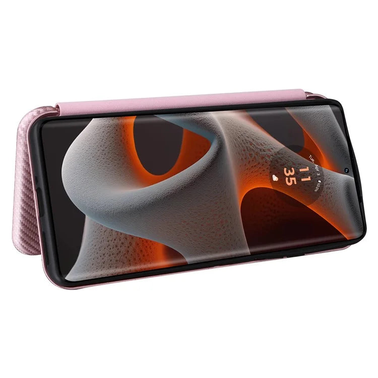 For Motorola Edge 50 Pro 5G Case Carbon Fiber Texture Leather Phone Shell