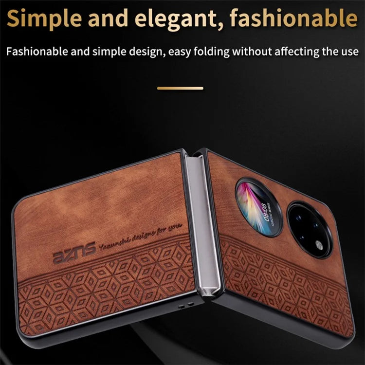 AZNS For Huawei Pocket 2 Folding Phone Case PU Leather Coated Hard PC Cover