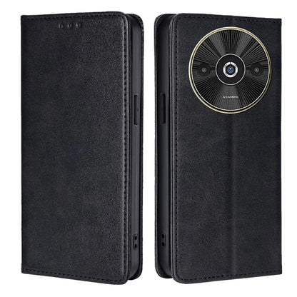 For Xiaomi Redmi A3 / Poco C61 4G Leather Case Magnetic Calf Textured Mobile Phone Cover