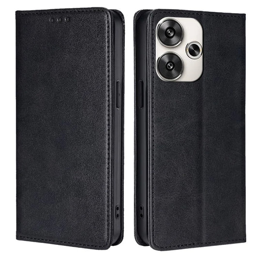 For Xiaomi Redmi Turbo 3 5G / Poco F6 5G Leather Case Calf Texture Wallet Card Slots Flip Phone Cover