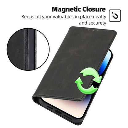 For Xiaomi Redmi Turbo 3 5G / Poco F6 5G Leather Case Calf Texture Wallet Card Slots Flip Phone Cover