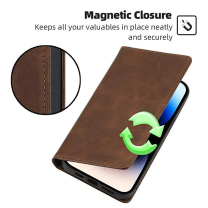 For Xiaomi Redmi Turbo 3 5G / Poco F6 5G Leather Case Calf Texture Wallet Card Slots Flip Phone Cover