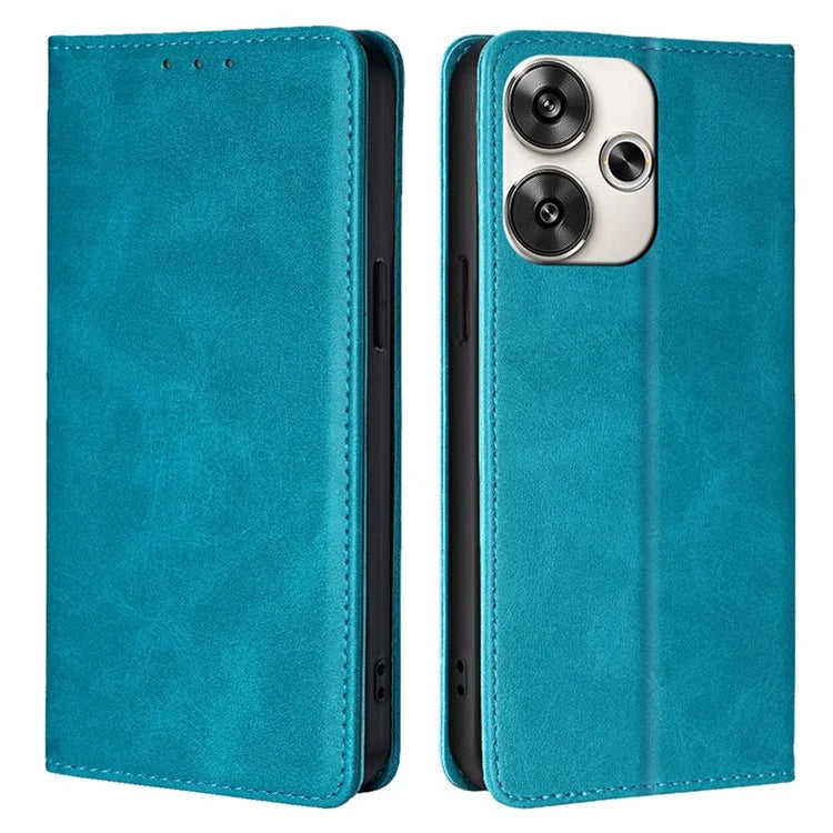 For Xiaomi Redmi Turbo 3 5G / Poco F6 5G Leather Case Calf Texture Wallet Card Slots Flip Phone Cover