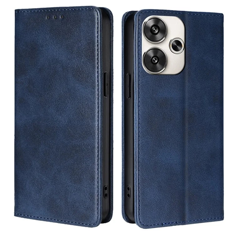 For Xiaomi Redmi Turbo 3 5G / Poco F6 5G Leather Case Calf Texture Wallet Card Slots Flip Phone Cover