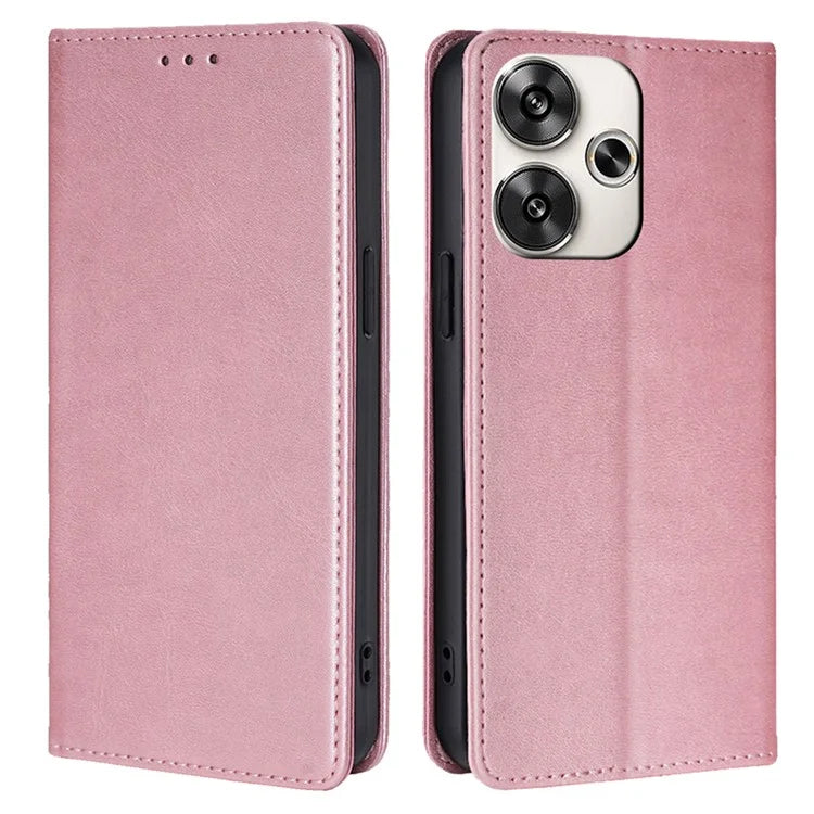 For Xiaomi Redmi Turbo 3 5G / Poco F6 5G Leather Case Calf Texture Wallet Card Slots Flip Phone Cover