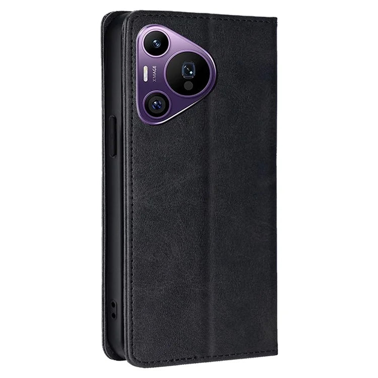 For Huawei Pura 70 Pro / Pura 70 Pro+ Magnetic Case Calf Texture Leather Cover with Wallet Stand