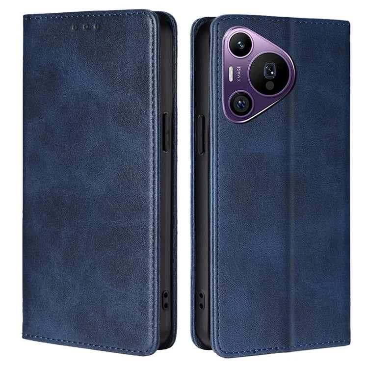For Huawei Pura 70 Pro / Pura 70 Pro+ Magnetic Case Calf Texture Leather Cover with Wallet Stand