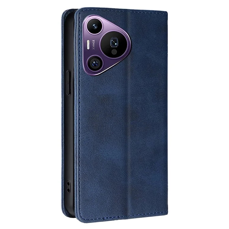 For Huawei Pura 70 Pro / Pura 70 Pro+ Magnetic Case Calf Texture Leather Cover with Wallet Stand