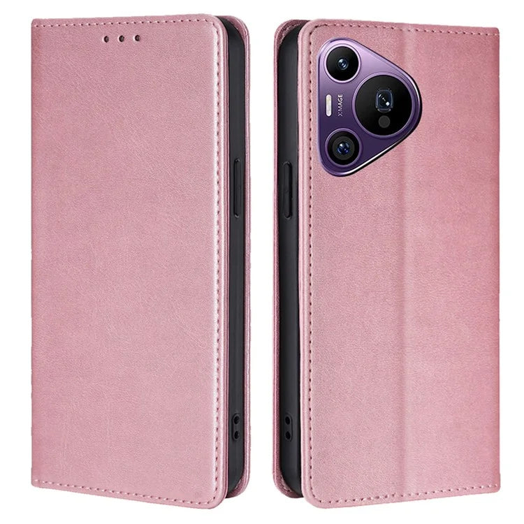For Huawei Pura 70 Pro / Pura 70 Pro+ Magnetic Case Calf Texture Leather Cover with Wallet Stand