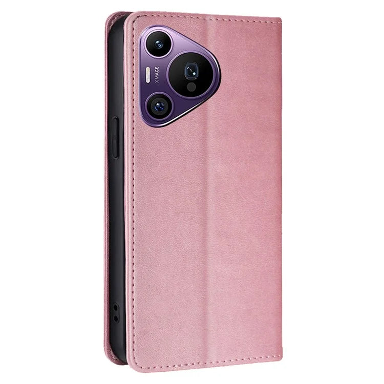 For Huawei Pura 70 Pro / Pura 70 Pro+ Magnetic Case Calf Texture Leather Cover with Wallet Stand