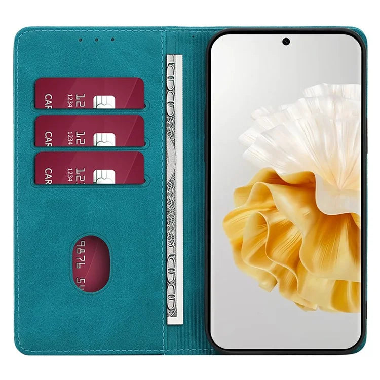 For Huawei Pura 70 Pro / Pura 70 Pro+ Magnetic Case Calf Texture Leather Cover with Wallet Stand