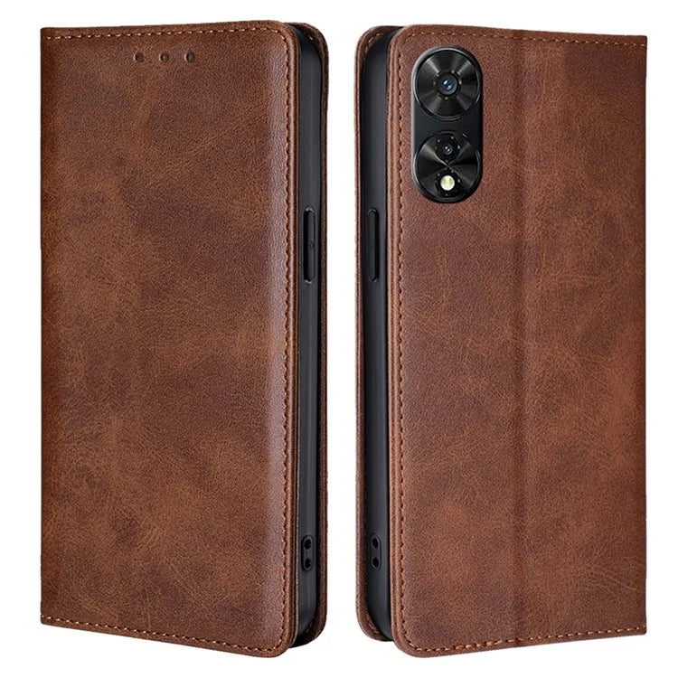 For TCL 505 Case Card Holder Calf Texture Bump Proof Phone Stand Cover