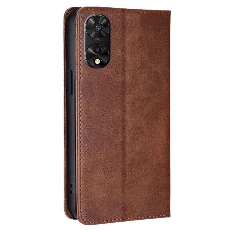 For TCL 505 Case Card Holder Calf Texture Bump Proof Phone Stand Cover