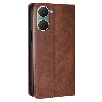 For vivo Y03 Leather Wallet Case Shock Absorbing Protective Phone Case with Card Slot