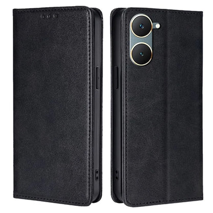 For vivo Y03 Leather Wallet Case Shock Absorbing Protective Phone Case with Card Slot