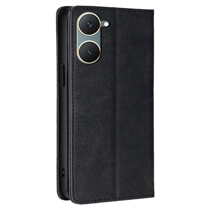 For vivo Y03 Leather Wallet Case Shock Absorbing Protective Phone Case with Card Slot