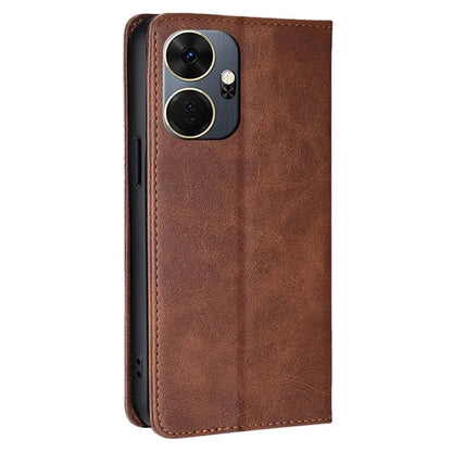 For itel P55+ Case Calf Texture Magnetic Clasp Phone Wallet Cover