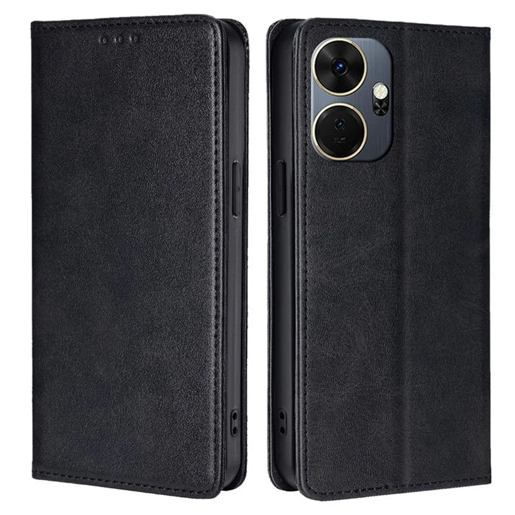 For itel P55+ Case Calf Texture Magnetic Clasp Phone Wallet Cover
