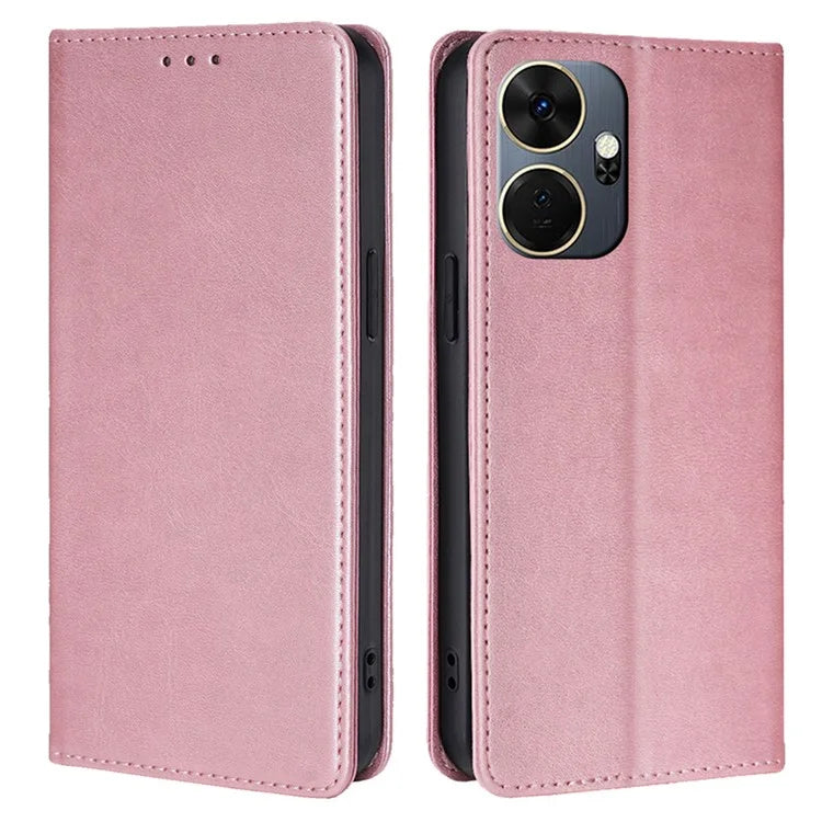 For itel P55+ Case Calf Texture Magnetic Clasp Phone Wallet Cover