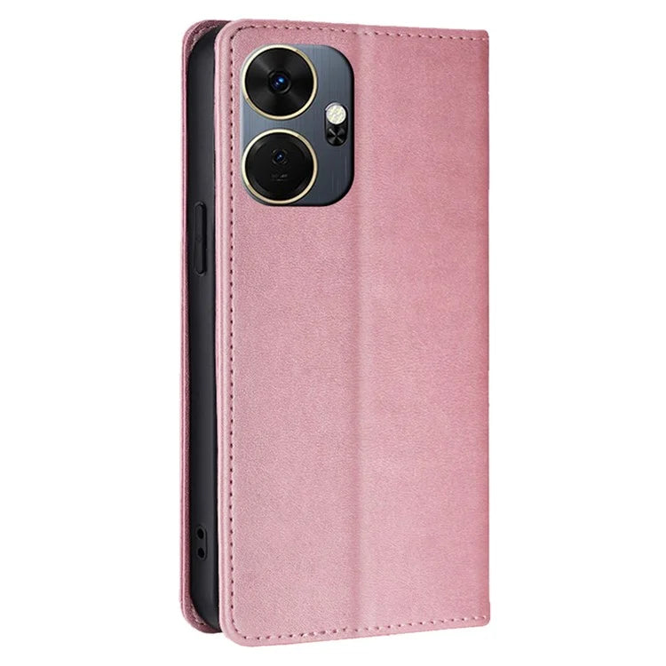 For itel P55+ Case Calf Texture Magnetic Clasp Phone Wallet Cover