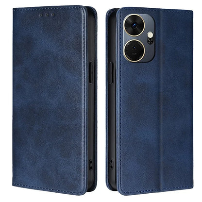 For itel P55+ Case Calf Texture Magnetic Clasp Phone Wallet Cover
