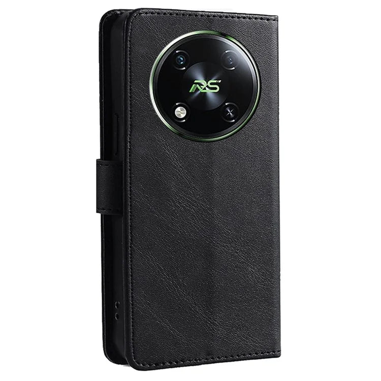 For itel RS4 4G Case Magnetic Clasp Leather Wallet Stand Calf Texture Phone Cover