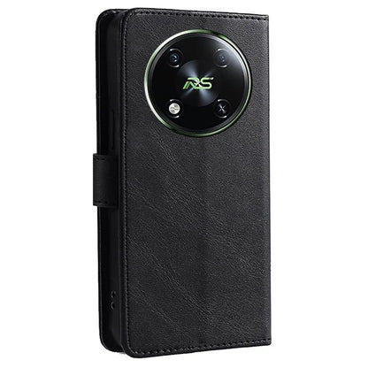 For itel RS4 4G Case Magnetic Clasp Leather Wallet Stand Calf Texture Phone Cover