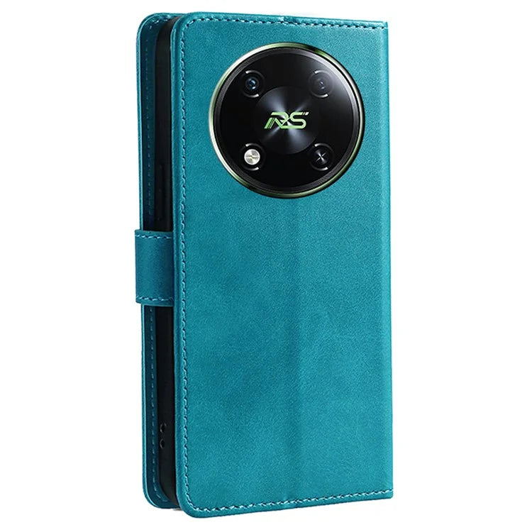 For itel RS4 4G Case Magnetic Clasp Leather Wallet Stand Calf Texture Phone Cover