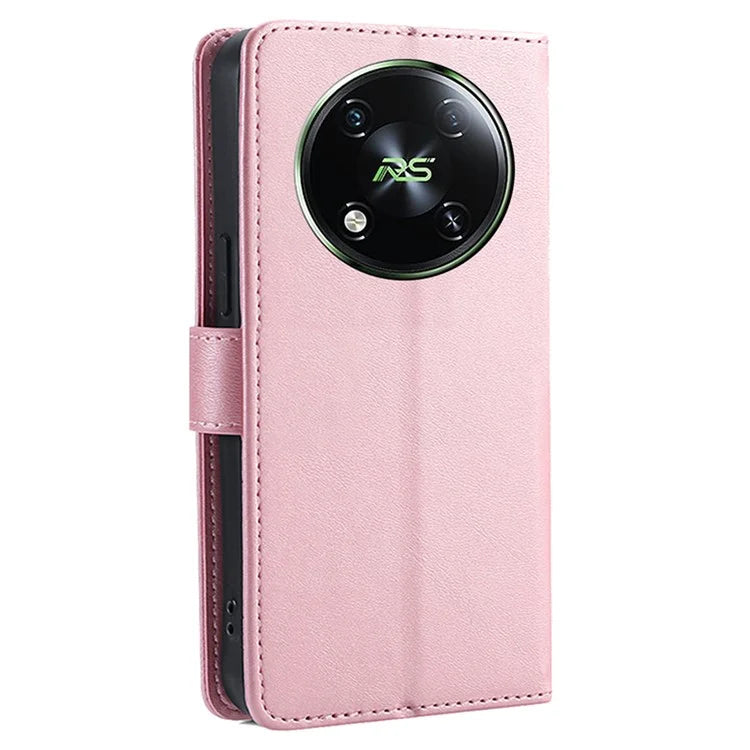 For itel RS4 4G Case Magnetic Clasp Leather Wallet Stand Calf Texture Phone Cover
