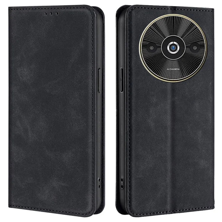 For Xiaomi Redmi A3 / Poco C61 4G Magnetic Case Leather Skin-Touch Feeling Phone Cover with Card Holder