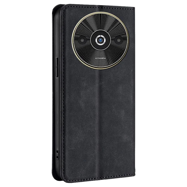For Xiaomi Redmi A3 / Poco C61 4G Magnetic Case Leather Skin-Touch Feeling Phone Cover with Card Holder