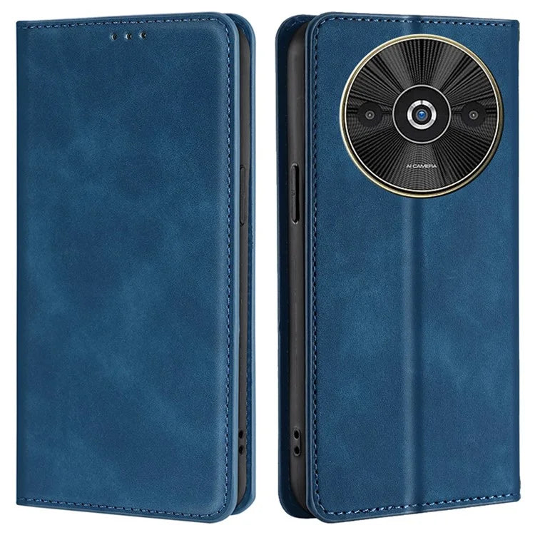 For Xiaomi Redmi A3 / Poco C61 4G Magnetic Case Leather Skin-Touch Feeling Phone Cover with Card Holder