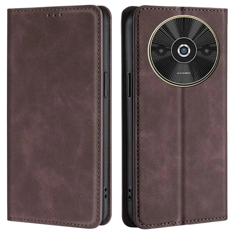 For Xiaomi Redmi A3 / Poco C61 4G Magnetic Case Leather Skin-Touch Feeling Phone Cover with Card Holder