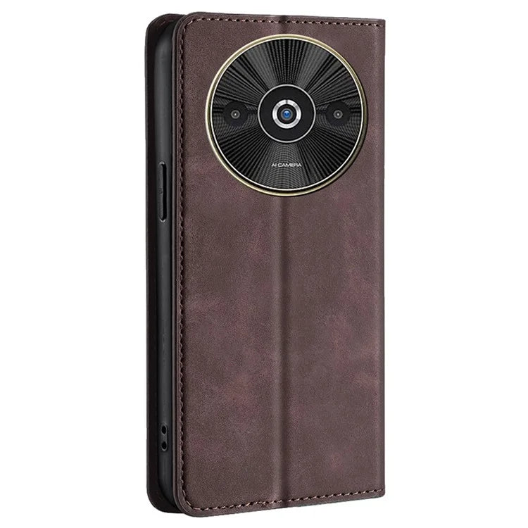 For Xiaomi Redmi A3 / Poco C61 4G Magnetic Case Leather Skin-Touch Feeling Phone Cover with Card Holder