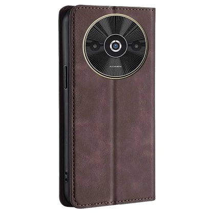For Xiaomi Redmi A3 / Poco C61 4G Magnetic Case Leather Skin-Touch Feeling Phone Cover with Card Holder
