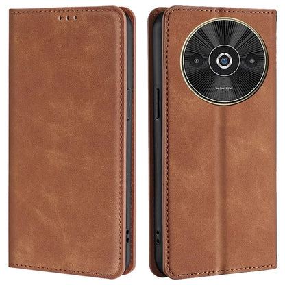 For Xiaomi Redmi A3 / Poco C61 4G Magnetic Case Leather Skin-Touch Feeling Phone Cover with Card Holder