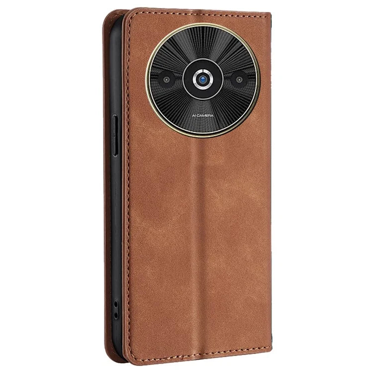 For Xiaomi Redmi A3 / Poco C61 4G Magnetic Case Leather Skin-Touch Feeling Phone Cover with Card Holder