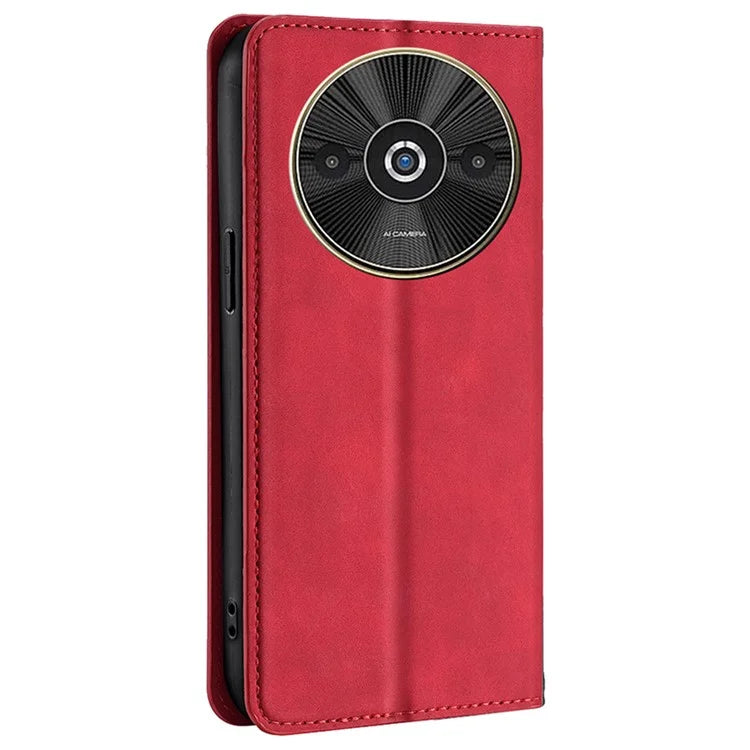 For Xiaomi Redmi A3 / Poco C61 4G Magnetic Case Leather Skin-Touch Feeling Phone Cover with Card Holder