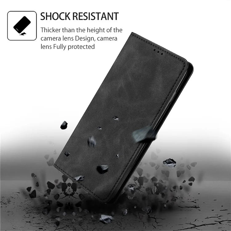 For Xiaomi Redmi Turbo 3 5G / Poco F6 5G Case PU Leather Stand Hidden Magnetic Phone Cover