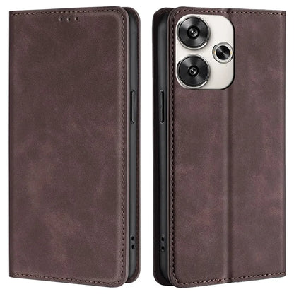 For Xiaomi Redmi Turbo 3 5G / Poco F6 5G Case PU Leather Stand Hidden Magnetic Phone Cover