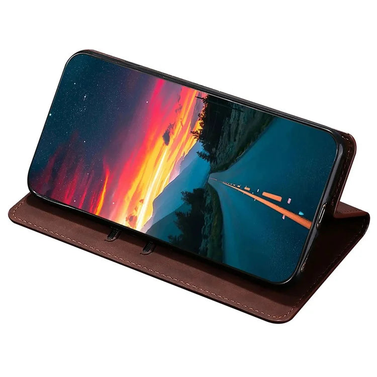 For Xiaomi Redmi Turbo 3 5G / Poco F6 5G Case PU Leather Stand Hidden Magnetic Phone Cover