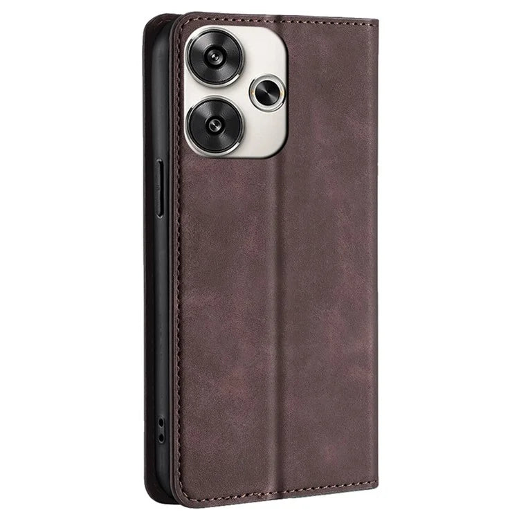 For Xiaomi Redmi Turbo 3 5G / Poco F6 5G Case PU Leather Stand Hidden Magnetic Phone Cover