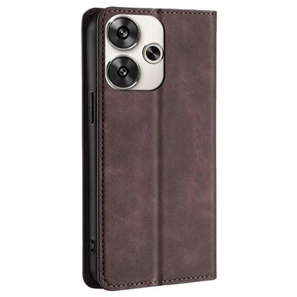 For Xiaomi Redmi Turbo 3 5G / Poco F6 5G Case PU Leather Stand Hidden Magnetic Phone Cover