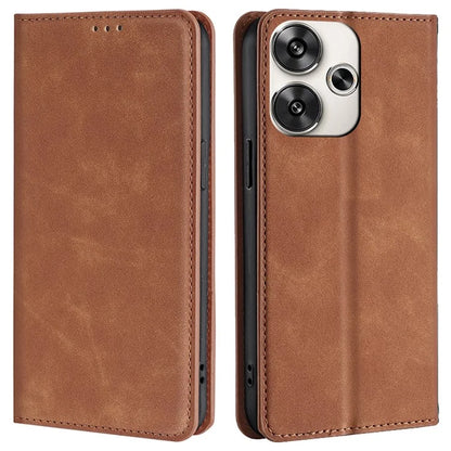 For Xiaomi Redmi Turbo 3 5G / Poco F6 5G Case PU Leather Stand Hidden Magnetic Phone Cover