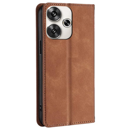 For Xiaomi Redmi Turbo 3 5G / Poco F6 5G Case PU Leather Stand Hidden Magnetic Phone Cover