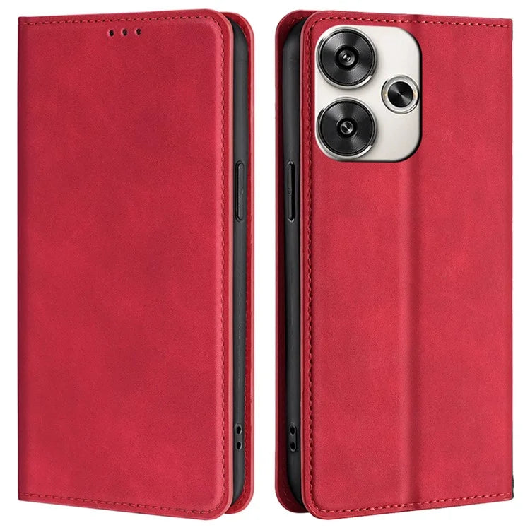 For Xiaomi Redmi Turbo 3 5G / Poco F6 5G Case PU Leather Stand Hidden Magnetic Phone Cover