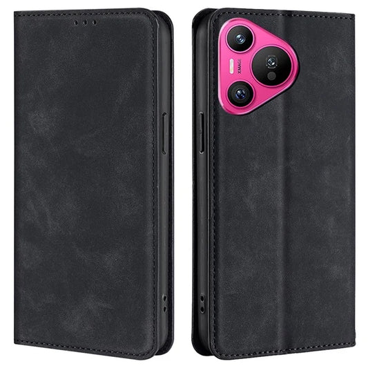 For Huawei Pura 70 Case PU Leather Phone Cover with Card Slot Skin-Touch